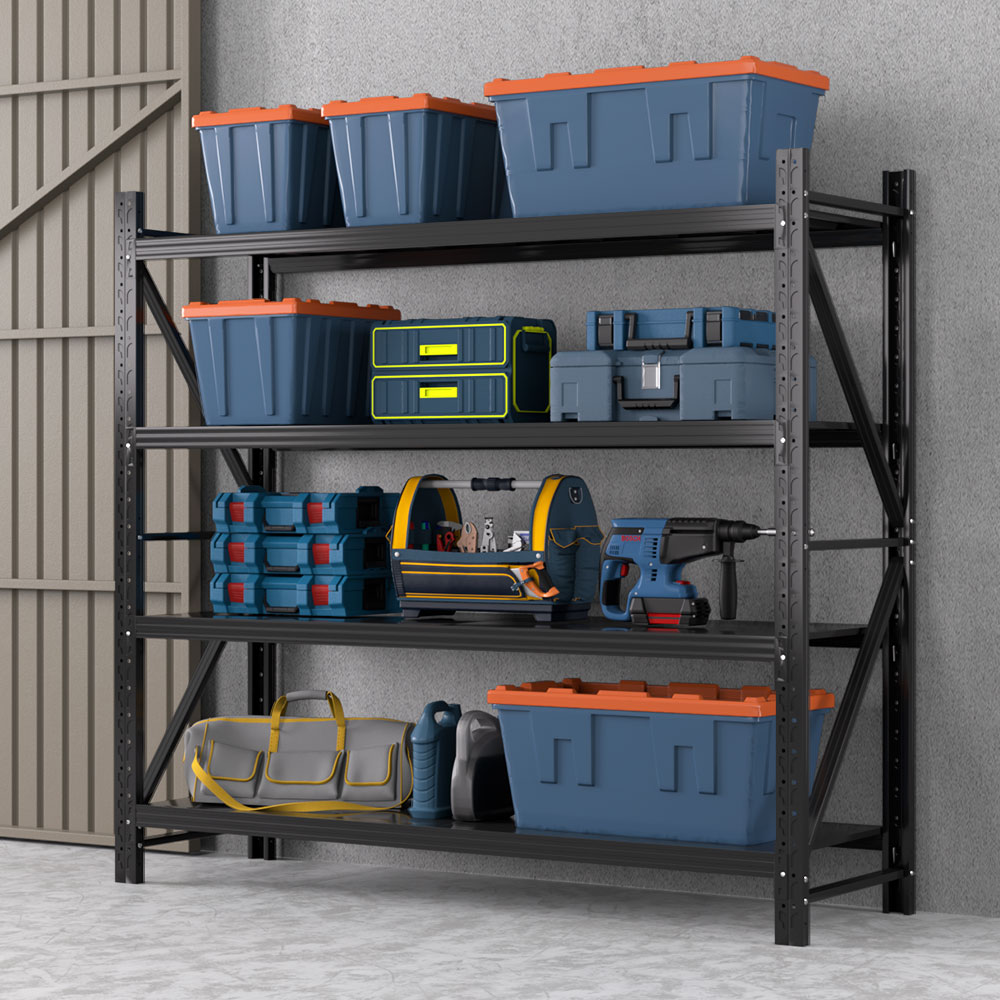 Giantz Warehouse Rack 2x1.8m 200kg Shelf, Black