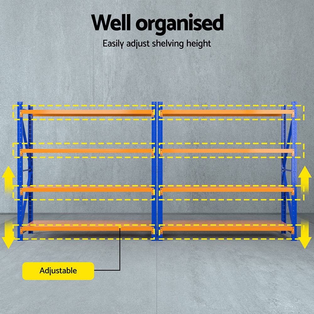Giantz Warehouse Shelving Rack 4x1.8m Double Bay view 5