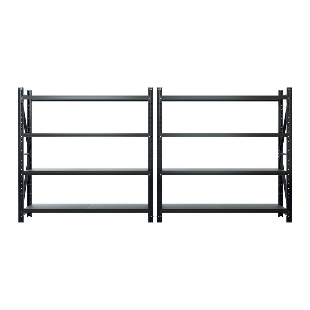 Giantz Warehouse Rack 4x2m Double Bay 200kg, Black view 3