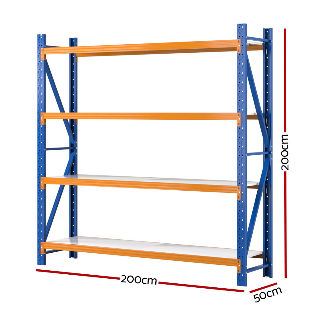 Giantz 2x2m Garage Shelving Rack 200kg Steel Warehouse Shelf view 2