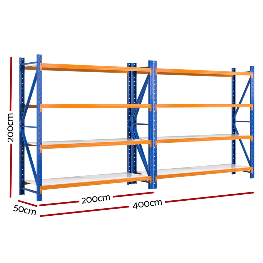 Giantz Garage Shelving Warehouse Rack 4x2m Twin Bay view 2