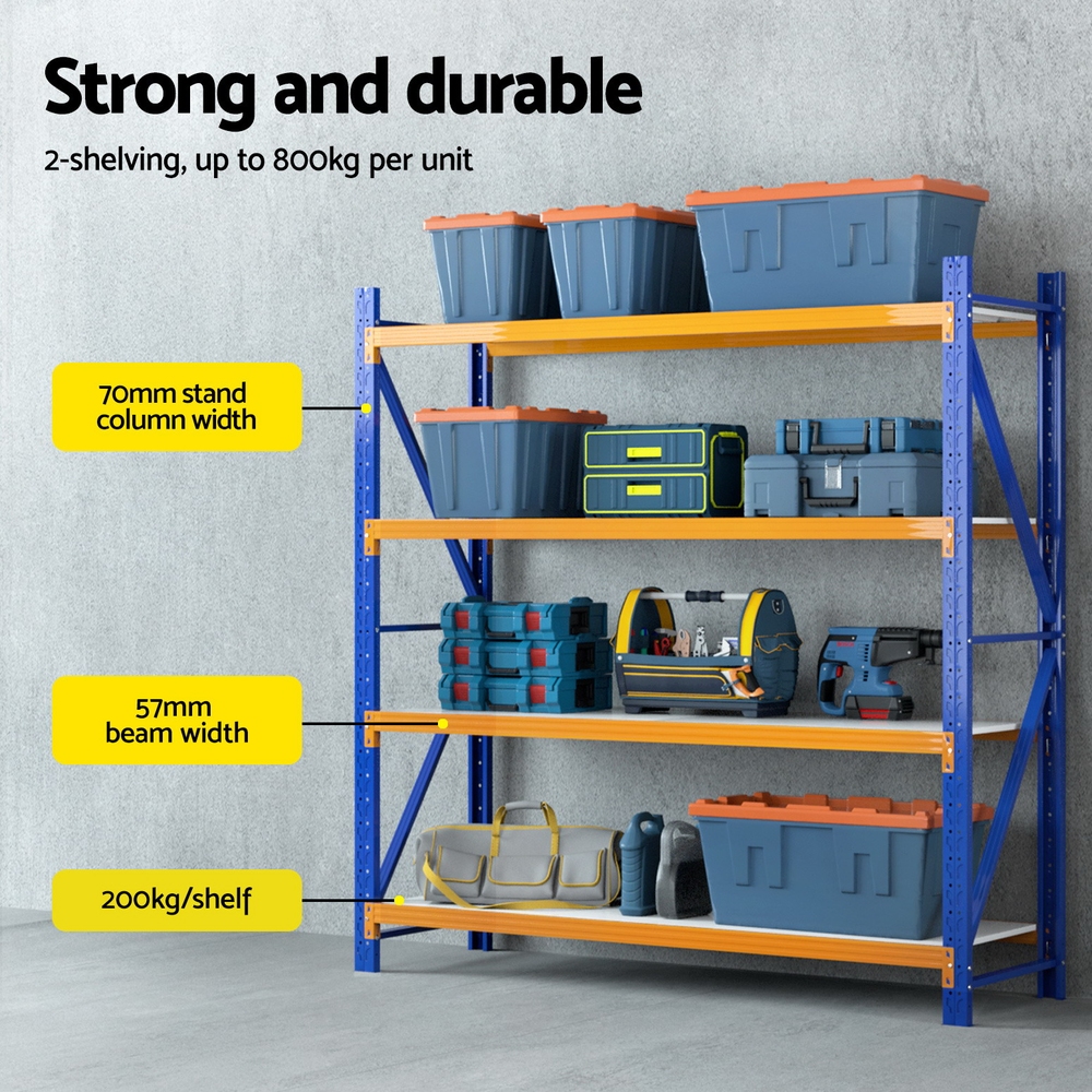 Giantz Garage Shelving Warehouse Rack 4x2m Twin Bay view 4
