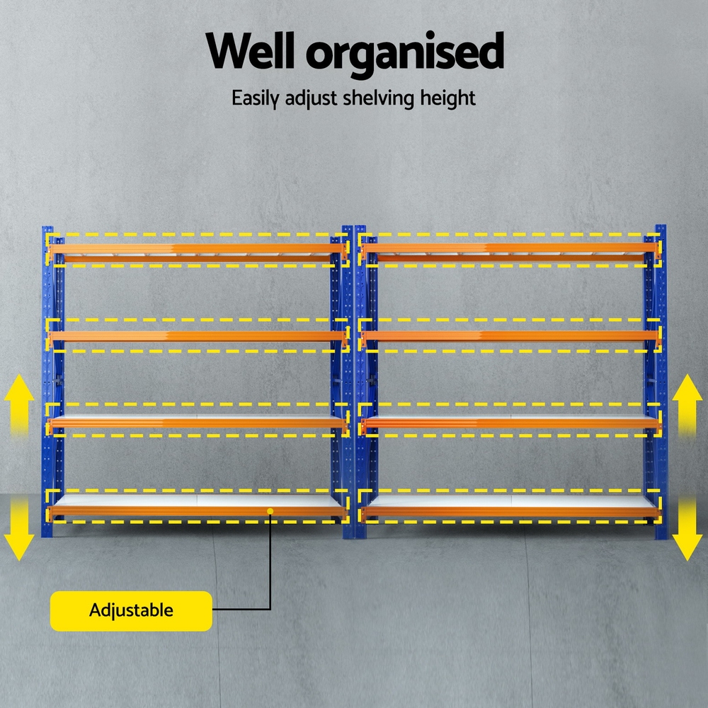 Giantz Garage Shelving Warehouse Rack 4x2m Twin Bay view 5