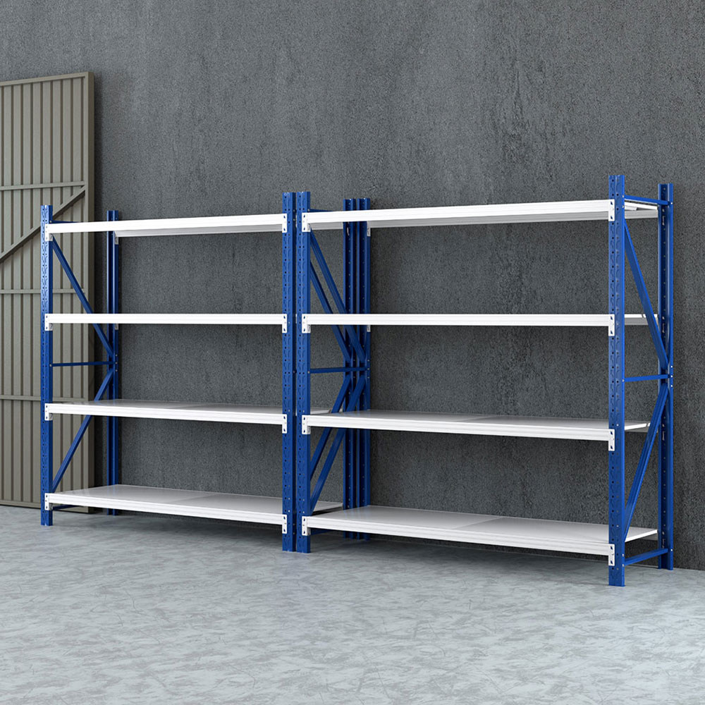 Giantz Warehouse Rack 4x2m Double Bay, Blue
