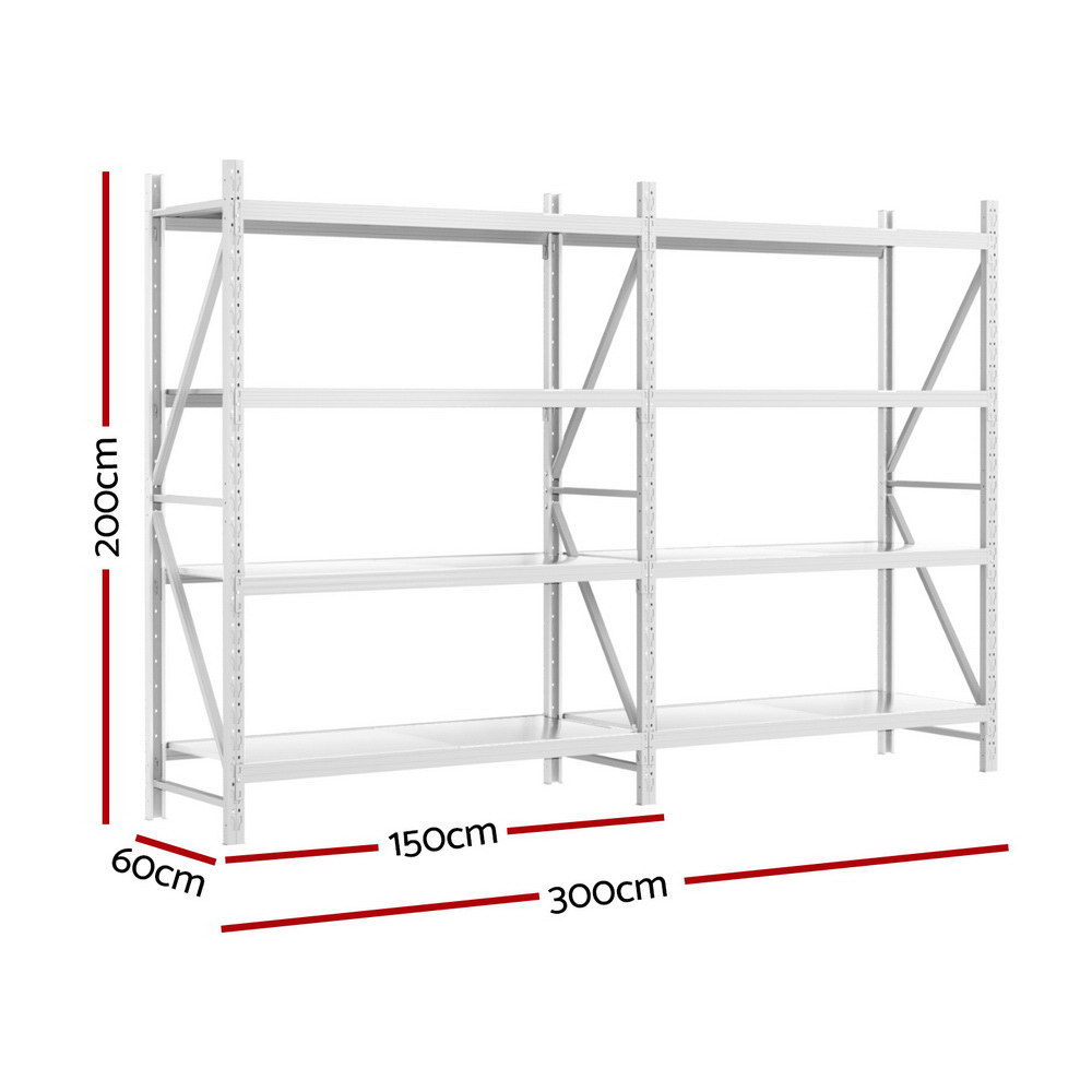 Giantz Warehouse Rack 3x2m 200kg Per Shelf view 2
