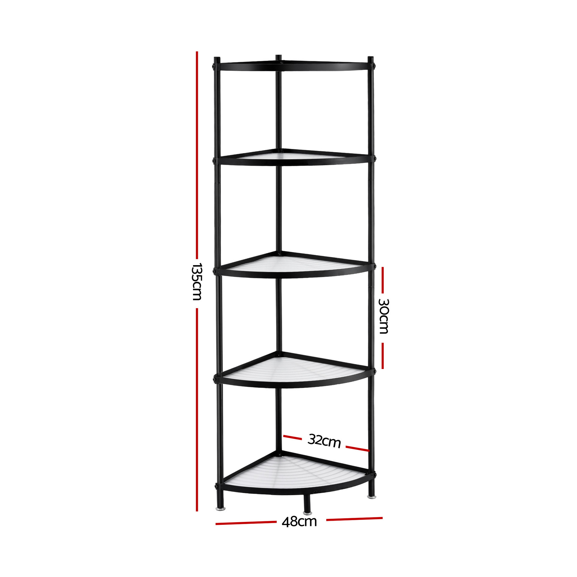 Artiss 5-Tier Kitchen Corner Shelf Rack Black view 3